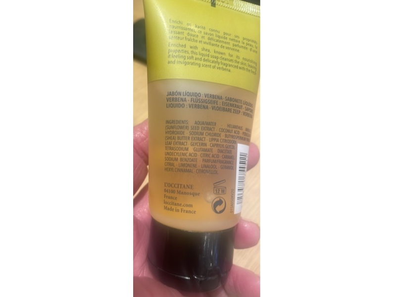 L'occitane En Provence Hands & Body Liquid Soap, Verbena, 1.6 fl oz/50 mL