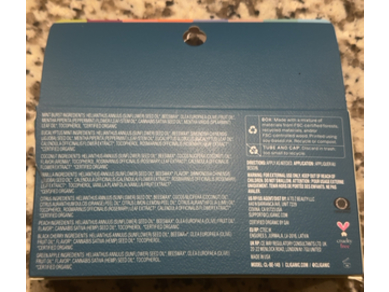 Cliganic Fresh Picked Organic Lip Balm Set, 1.2 oz/34 g, 8 Count