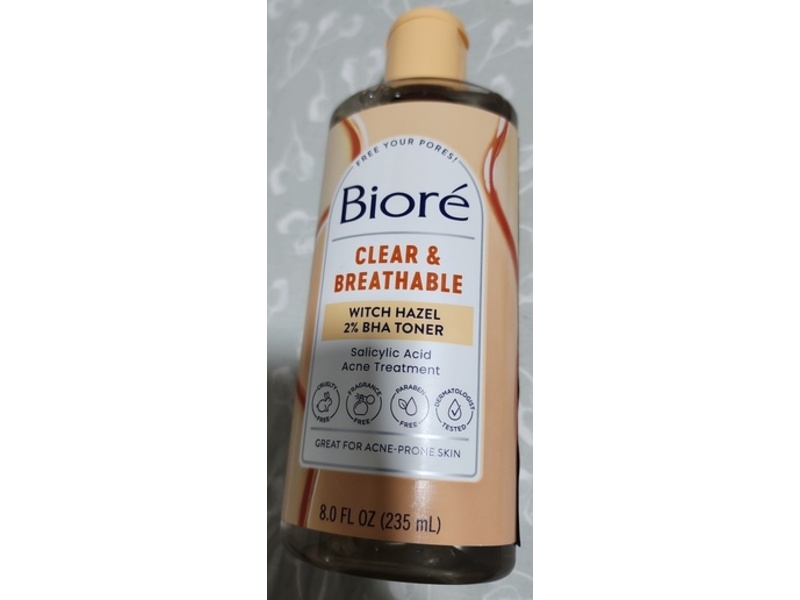 Biore Clear & Breathable Toner,8 fl oz/235 mL