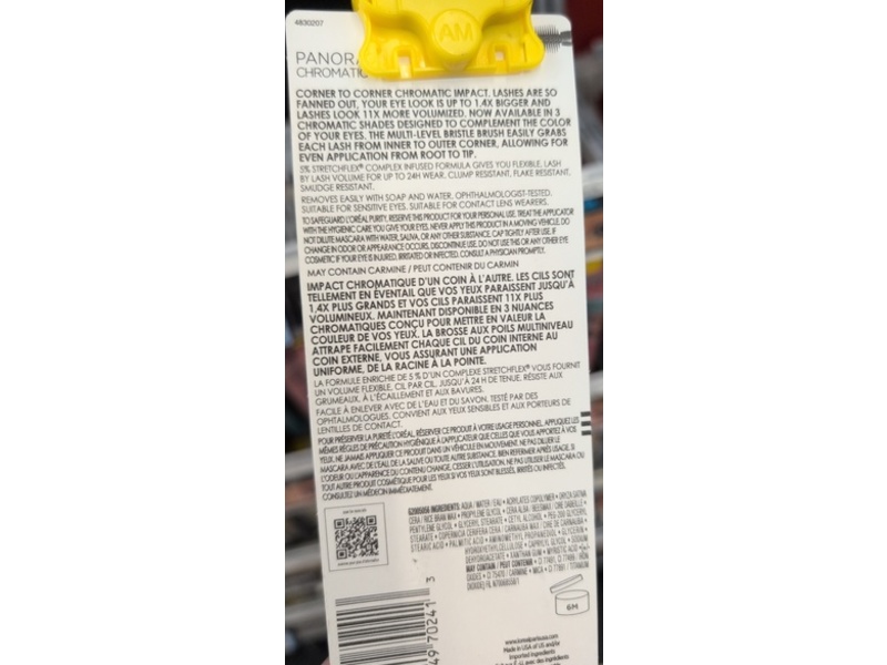 L'Oreal Paris Voluminous Panorama Chromatic Mascara, 707 Burgundy Cashmere, 0.33 fl oz/0.9 mL