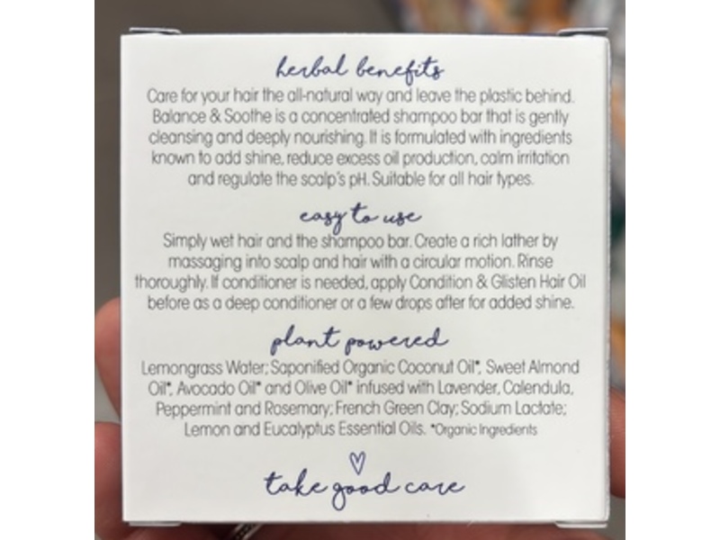 Take Haven Balance & Soothe Shampoo Bar, Lemon + Eucalyptus, 4 oz/113 g