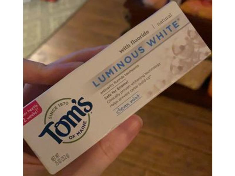 Tom's Of Maine Luminous White Toothpaste, Clean Mint, 0.75 oz/21.2 g, Pack Of 12