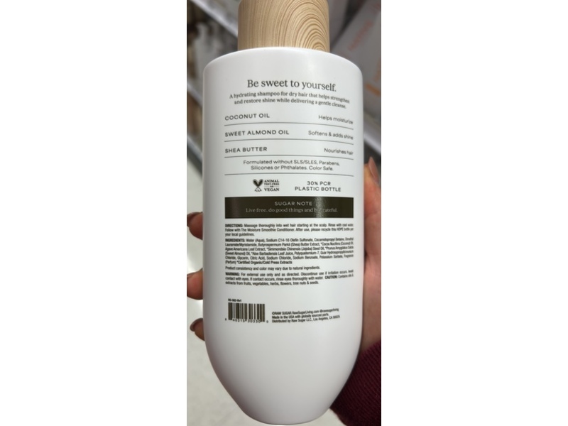 Raw Sugar The Moisture Smoothie Shampoo, Coconut, + Agave, 16 fl oz/473 mL, Pack Of 2