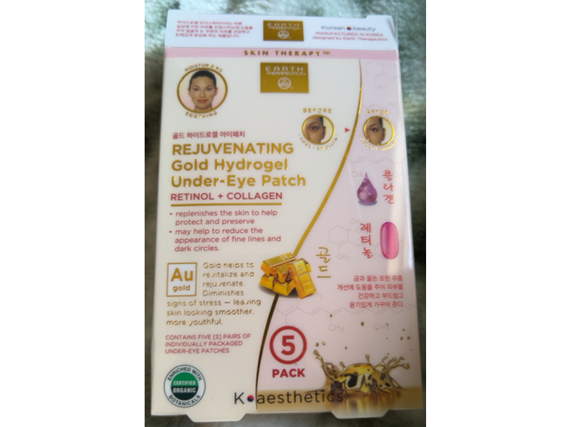 Earth Therapeutics Recovery Gold Hydrogel Under-Eye Patch, 10 Count