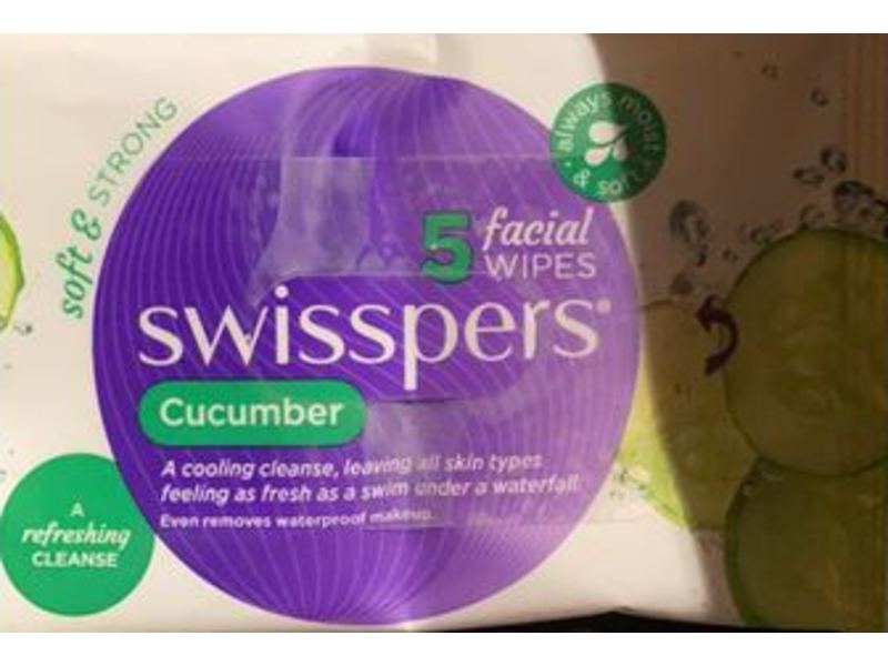 Swisspers Facial Wipes, Cucumber, 5 Count