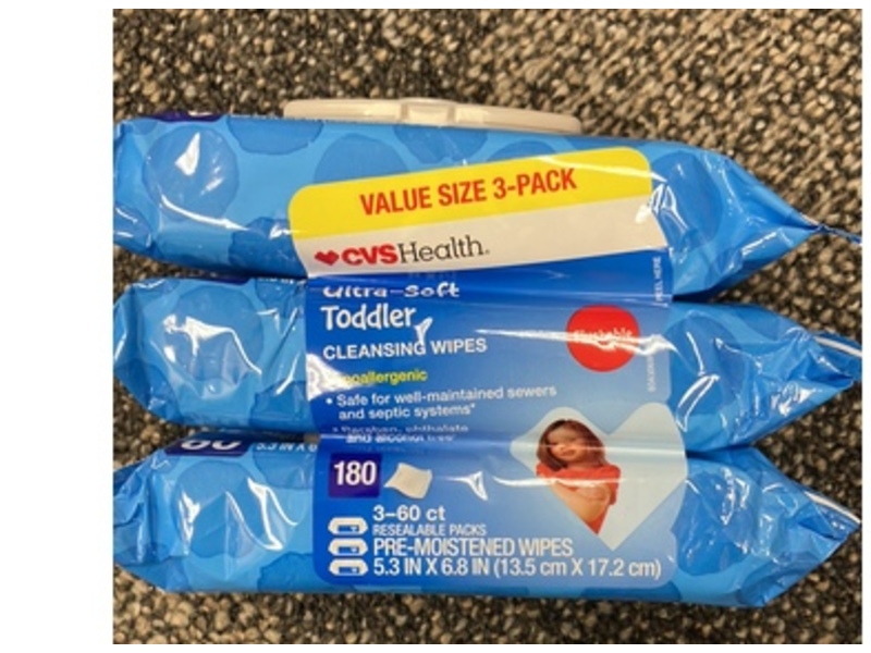 CVS Health Ultra-Soft Toddler Cleansing Wipes, 180 Count
