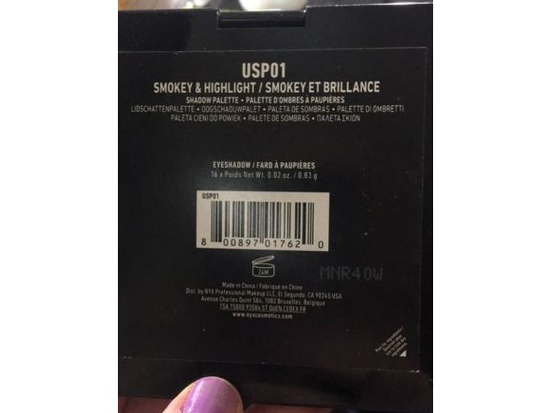 NYX Professional Makeup Ultimate Shadow Palette, Smokey & Highlight, 0.02 oz/0.83 g