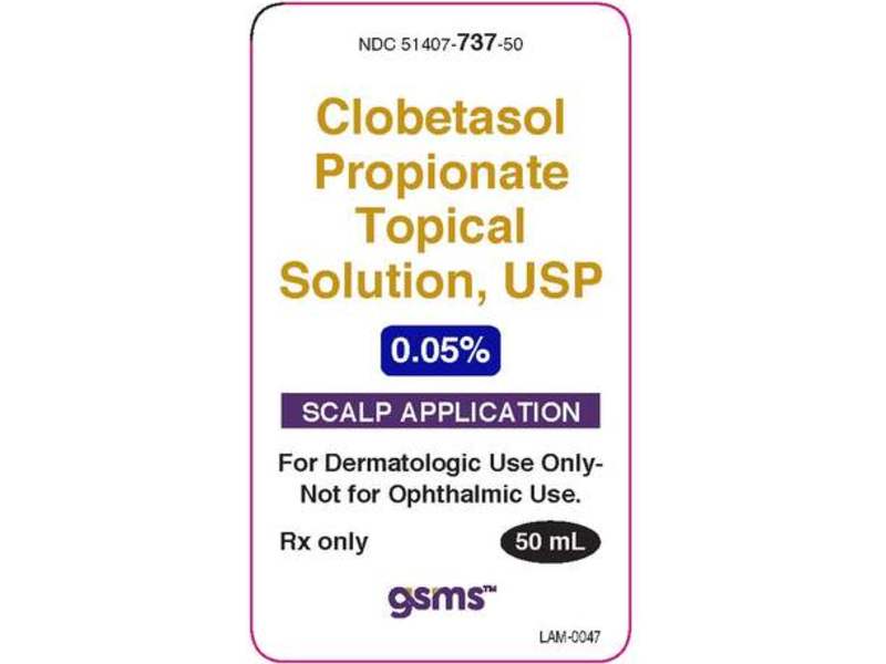 Clobetasol Propionate Topical Solution 0.05%, 50 mL, Gsms (Rx)