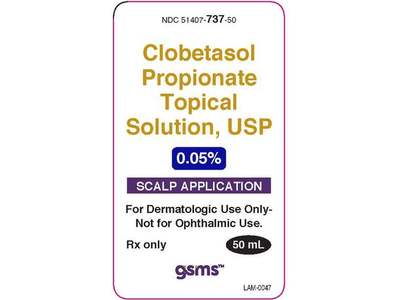 Clobetasol Propionate Topical Solution 0.05%, 50 mL, Gsms (Rx)