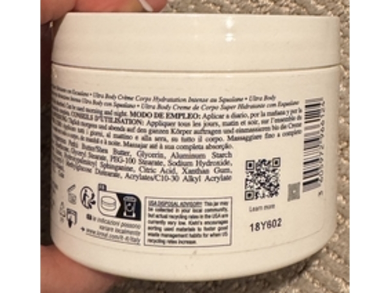 Kiehl's Since 1851 Ultra Body Mega Moisture Cream, Squalane, 8.4 fl oz/250 mL