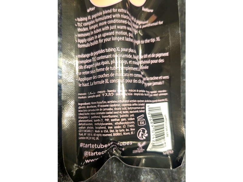 Tarte Tartelette Xl Tubing Mascara, Black, 0.067 fl oz/2 mL