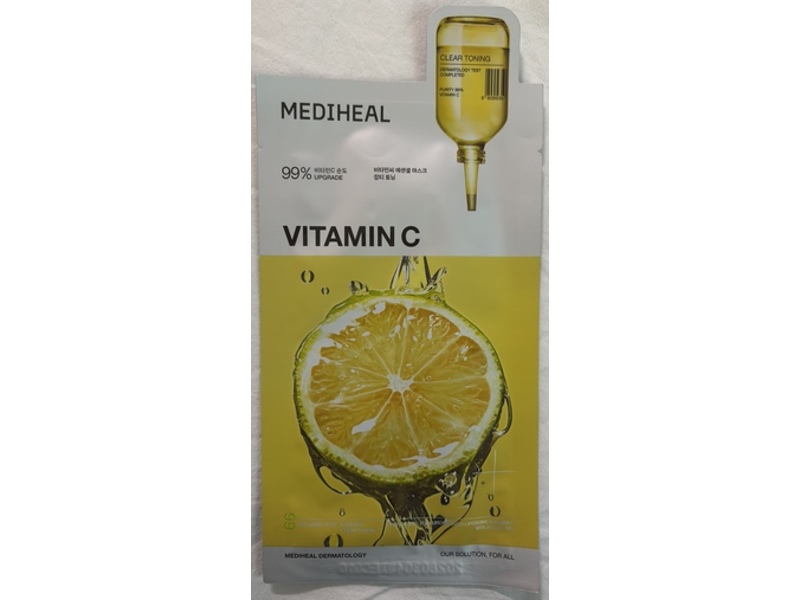 Mediheal Clear Toning Vitamin C Mask, 0.81 fl oz/24 mL, Pack Of 10