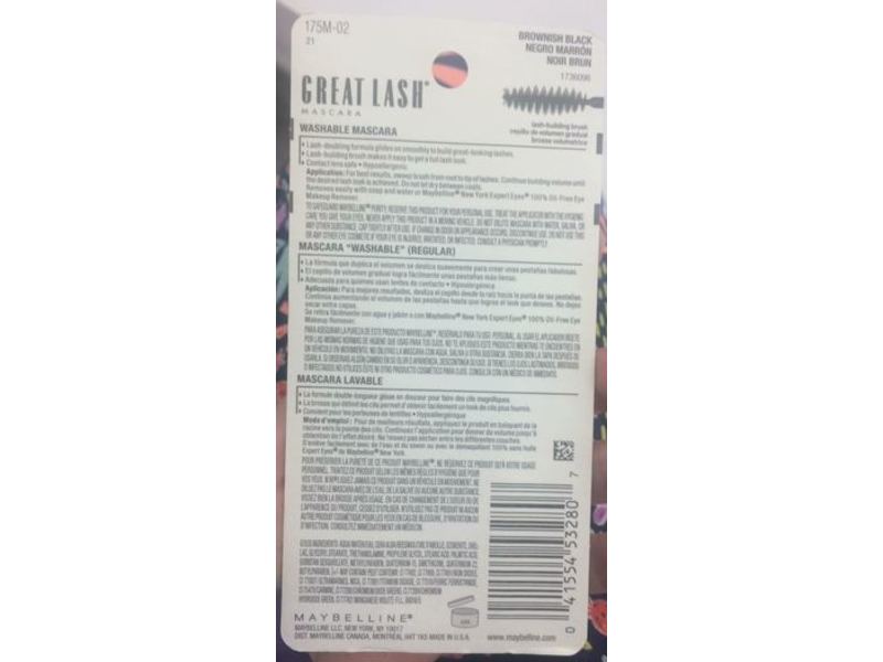 Maybelline New York Great Lash Mascara, 102 Brownish Black, 0.43 fl oz / 12.7 ml