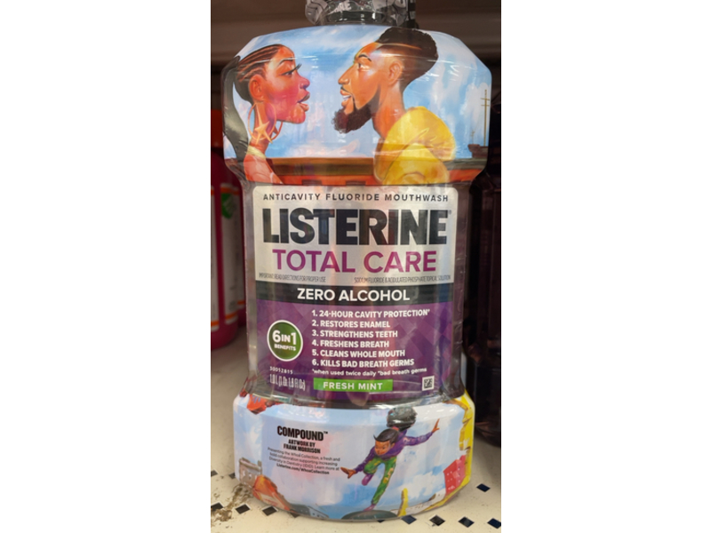 Listerine Total Care Anticavity Fluoride Mouthwash, Fresh Mint, 1.8 fl oz/1.0 L