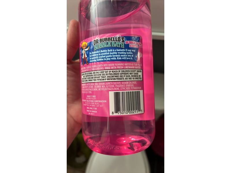 Dr Bubbello’s Bubble Bath, Bubble Gum Scented , 33.8 fl oz/1 L, Pack Of 2