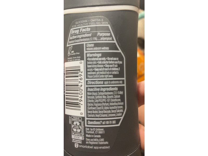 Dove Men+Care Smooth Glide Solid Antiperspirant, Coastal Cedar, 2.6 oz/74 g