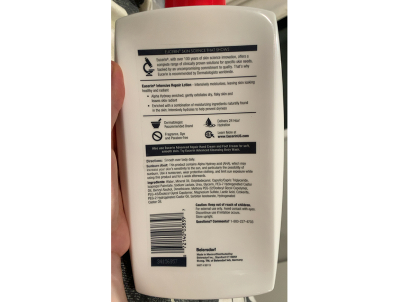 Eucerin Intensive Repair Lotion, 33.8 fl oz/1000 mL