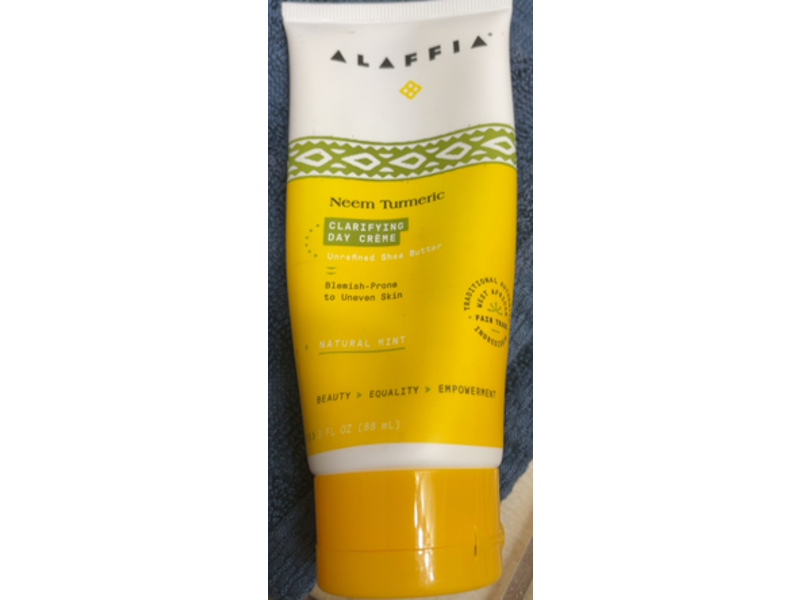 Alaffia Clarifying Day Cream, Neem Turmeric, 3 fl oz/88 mL