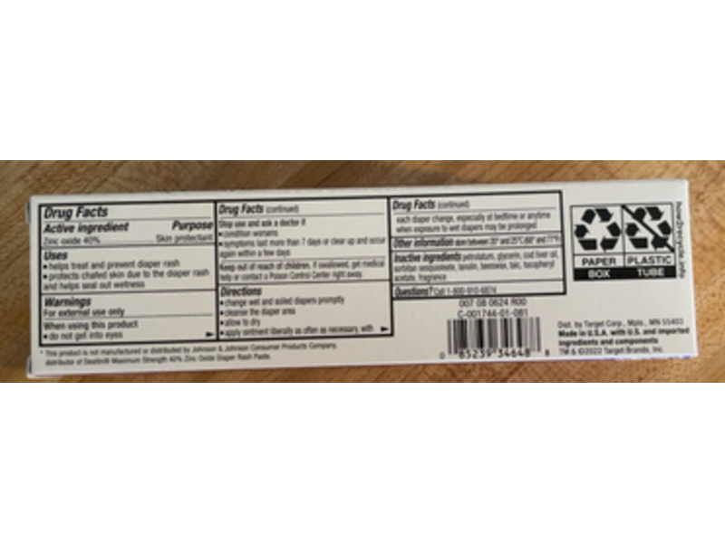 Up & Up Diaper Rash Paste, 4 oz/113.3 g