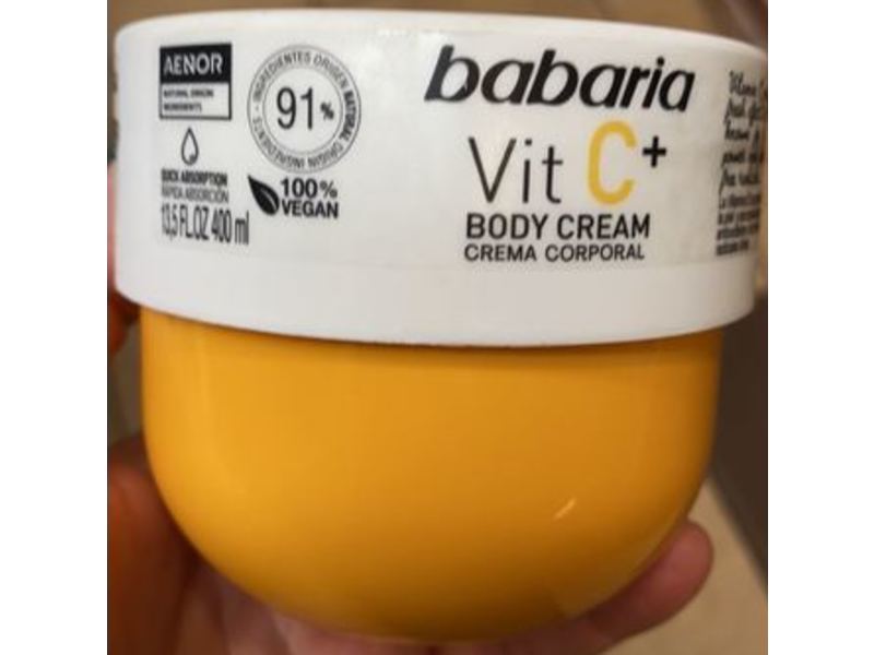 Babaria Body Cream, Corporal, Vitamin C+, 13.5 fl oz/400 mL