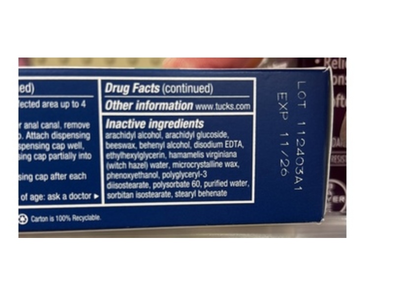 Tucks Triple Relief Hemorrhoidal Cream, Witch Hazel, 0.9 oz/26 g