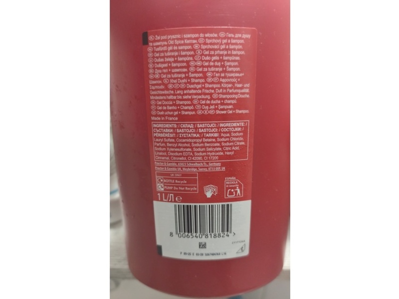 Old Spice Captain Body-Hair-Face Wash, Fierce Ocean, 1 L