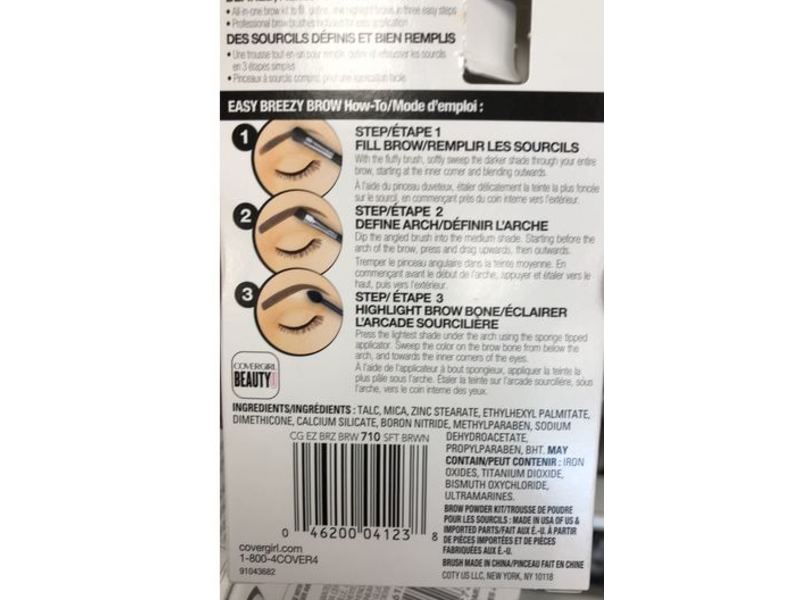 CoverGirl Easy Breezy Brow Powder Kit, 710 Soft Brown, 0.14 oz/4 g