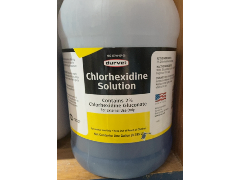 Durvet Chlorhexidine Solution, Chlorhexidine Gluconate 2%, 3.785 L