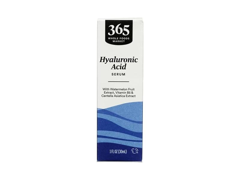 365 By Whole Foods Market Hyaluronic Acid Serum, Watermelon Fruit Extract, Vitamin B5 & Centella Asiatica Extract, 1 fl oz/30 mL