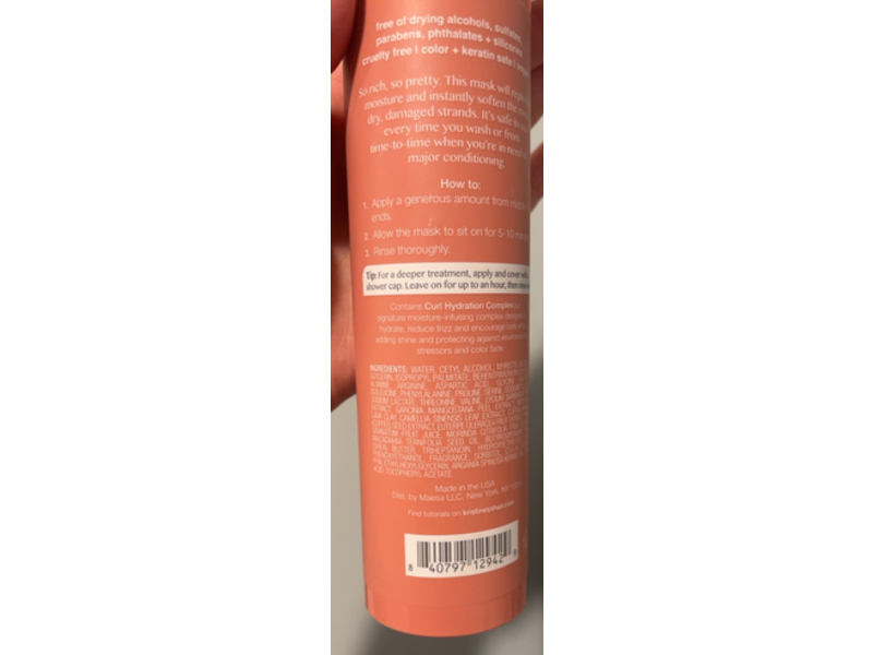 Kristin Ess Ultra Hydrating Curl Repair Hair Mask, 6.7 fl oz/200 mL