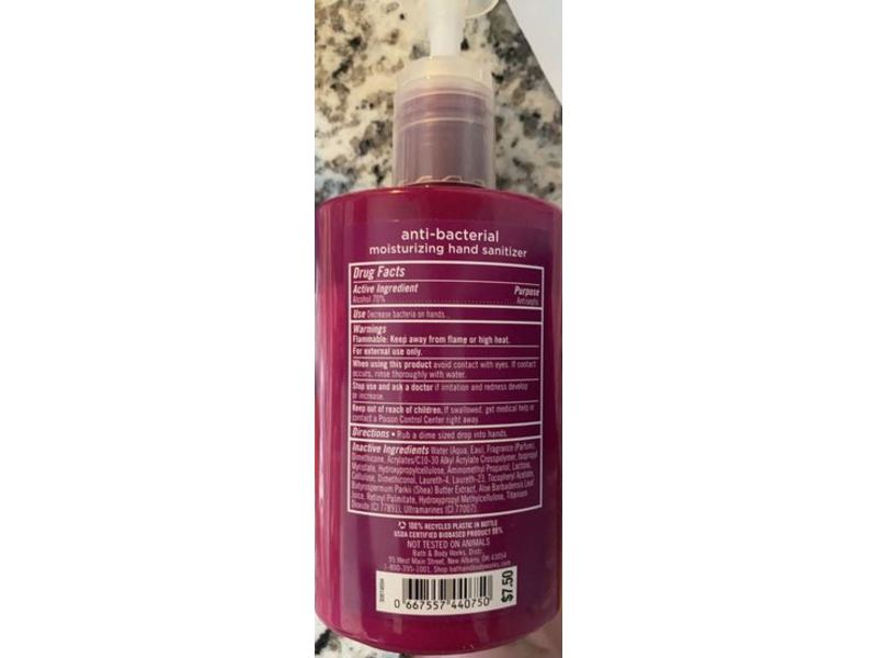 Bath & Body Works Anti Bacterial Moisturizing Hand Sanitizer, Twisted Peppermint, 7.6 fl oz/225 mL