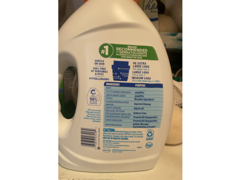 All Advanced Oxi Liquid Laundry Detergent, Free Clear, 49 Loads, 73 fl oz/2.15 L