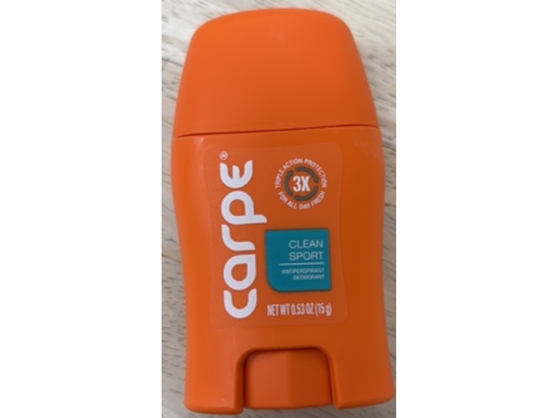 Carpe Antiperspirant Deodorant, Clean Sport, 0.53 oz/15 g