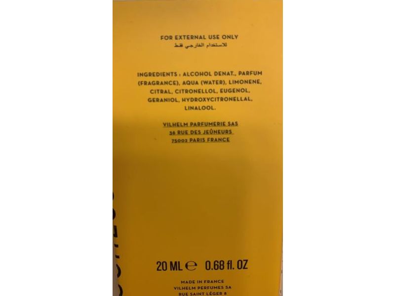 Morning Chess Eau De Parfum Vilhelm Parfumeric, 0.68 fl oz/20 mL