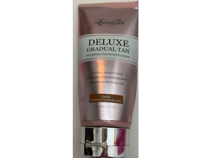 Loving Tan Deluxe Gradual Tan Tinted Body Lotion, Dark, 5.07 fl oz/150 mL