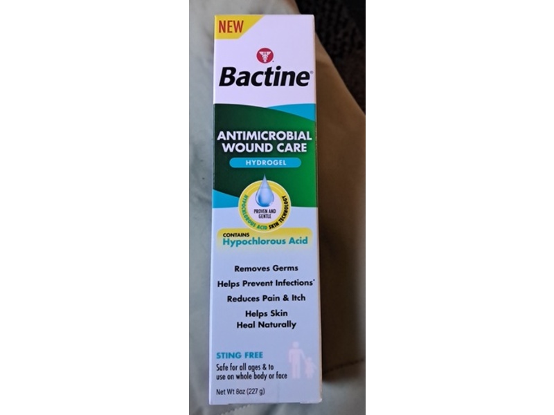 Bactine Antimicrobial Wound Care Hydrogel, Hypochlorous Acid, 8 oz/227 g