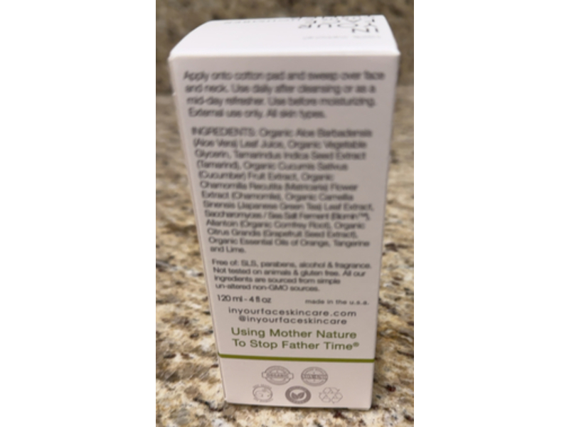 In Your Face Toner, Citrus Cucumber, 4 fl oz/120 mL