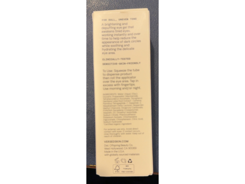 Versed Weekend Glow Brightening Eye Gel, 0.5 fl oz/15 mL