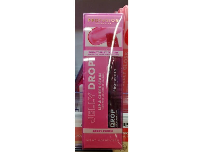 Profusion Jelly Drop Lip & Cheek Stain, Berry Punch, 0.09 oz/2.5 g
