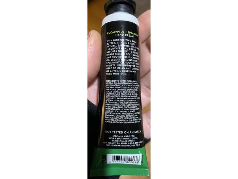 Bath & Body Works Aromatherapy Stress Relief Hand Cream, Eucalyptus & Spearmint, 1 fl oz (29 mL)