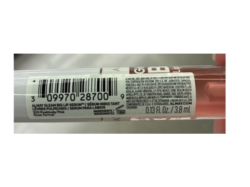 Almay Gleam Big Lip Serum, 100 Positively Pink, 0.13 fl oz/3.8 mL