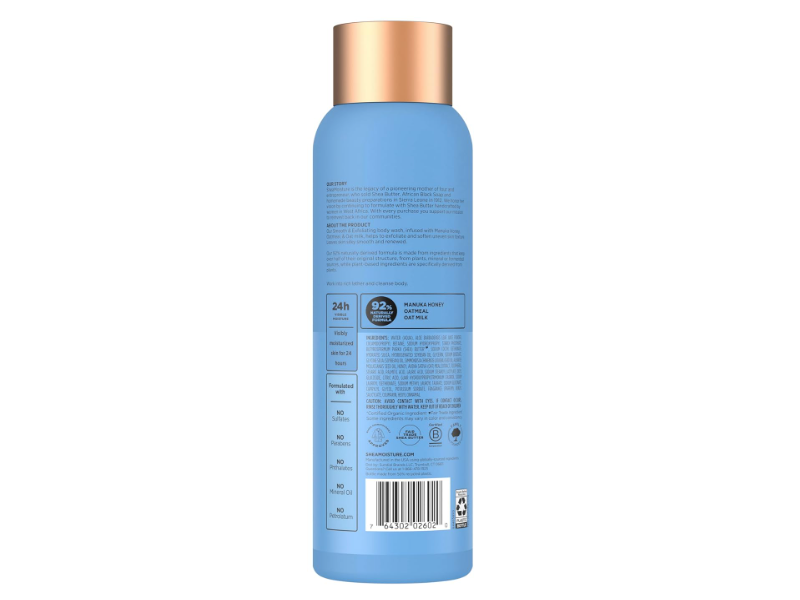 Shea Moisture Smooth & Exfoliating Body Wash, Manuka Honey & Oatmeal, 18 fl oz/532 mL