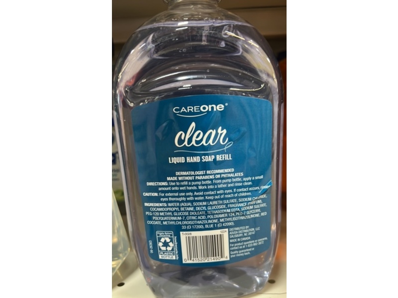 CareOne Clear Liquid Hand Soap Refill, 50 fl oz/1.48 L