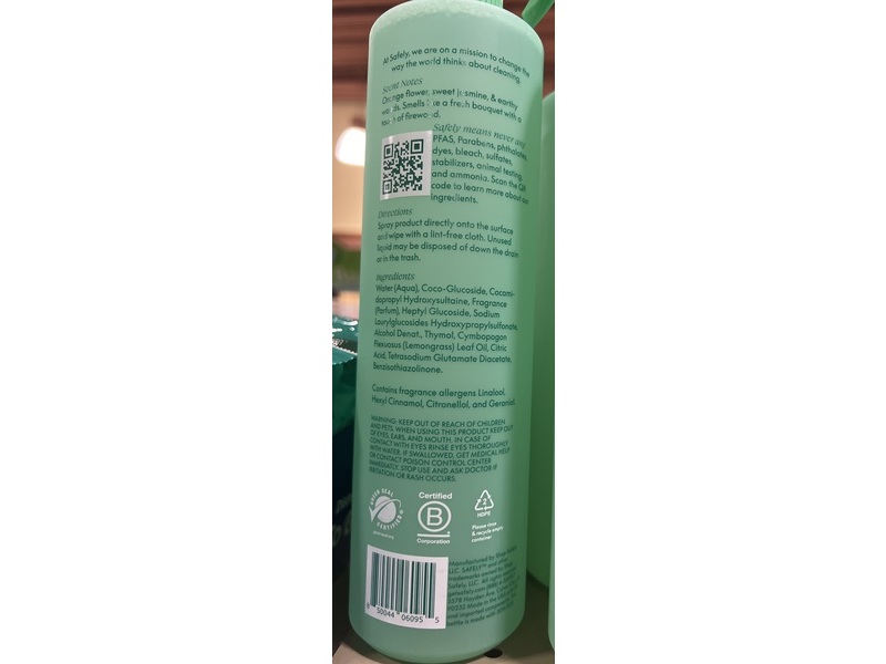 Safely Rise Universal Cleaner, Orange Flower & Jasmine, 20 fl oz/591 mL