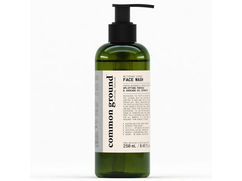 Common Ground Face Wash, Uplifting Freesia & Avocado Oil Extracts, 8.45 fl oz/250 mL