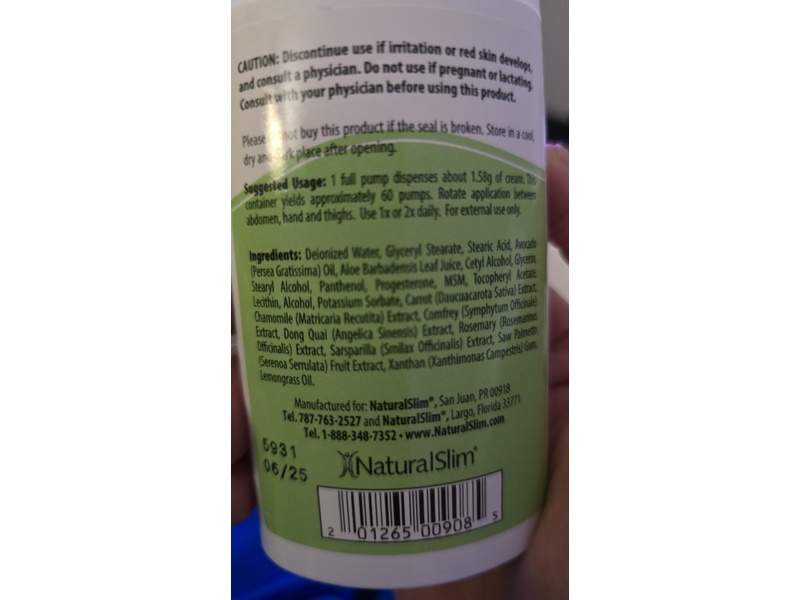 NaturalSlim Femme Balance Liposomal Skin Cream, 3.4 oz/96.4 g, Pack Of 3