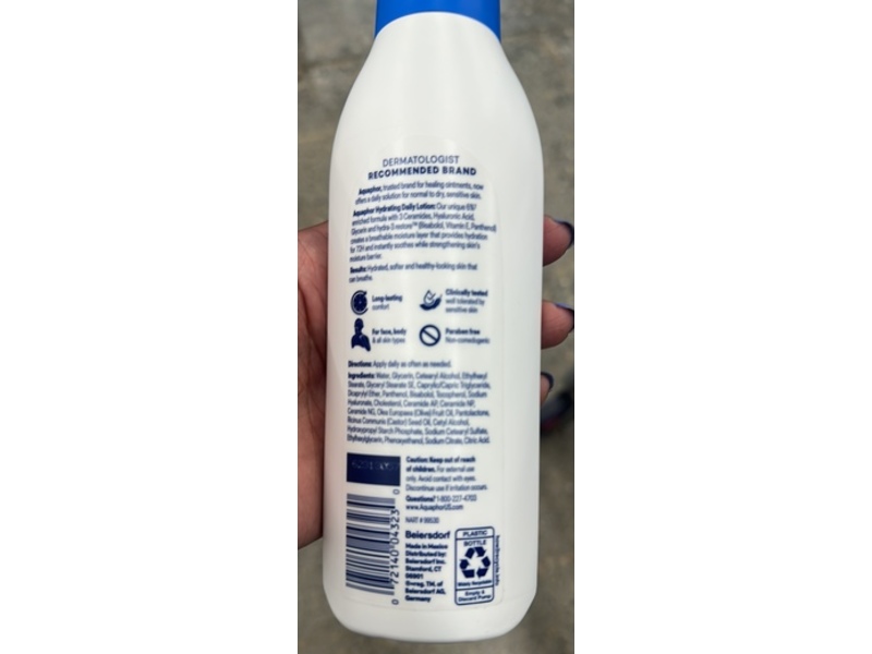 Aquaphor Hydrating Daily Lotion, Normal To Dry Sensitive Skin, 8 fl oz/237 mL