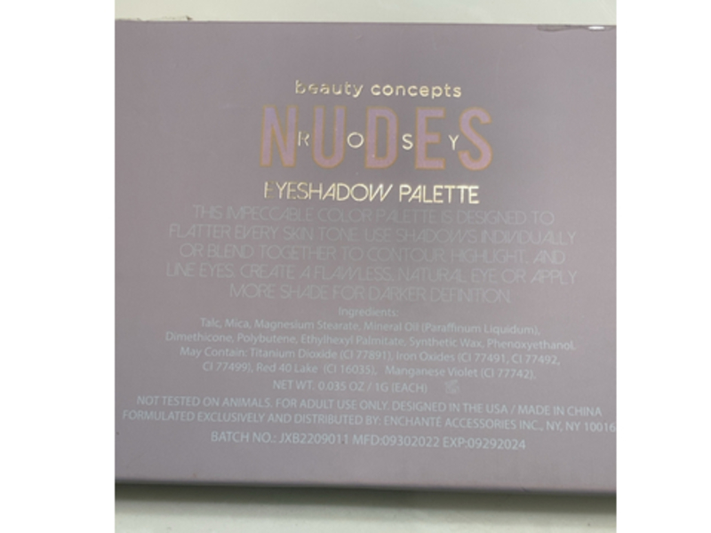 Beauty Concepts Nudes Rosy Eyeshadow Palette, 0.035 oz/1 g