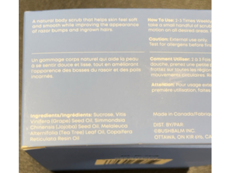 Bushbalm Ingrown Hairs Body Exfoliating Scrub, Nude, 8 fl oz/236 mL