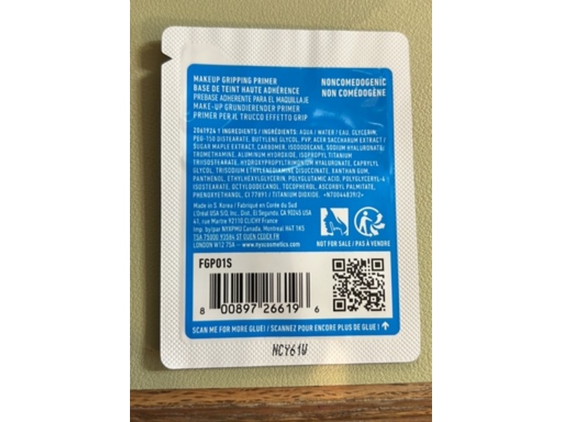 NYX Professional Makeup The Face Glue Gripping Primer, 0.05 fl oz/1.5 mL